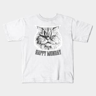 Happy Monday Cat Kids T-Shirt